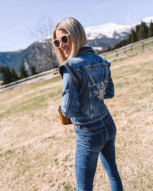 Jeansjacke "Alpenblume"