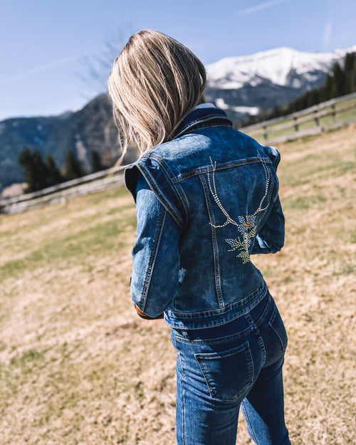 Jeansjacke "Alpenblume"