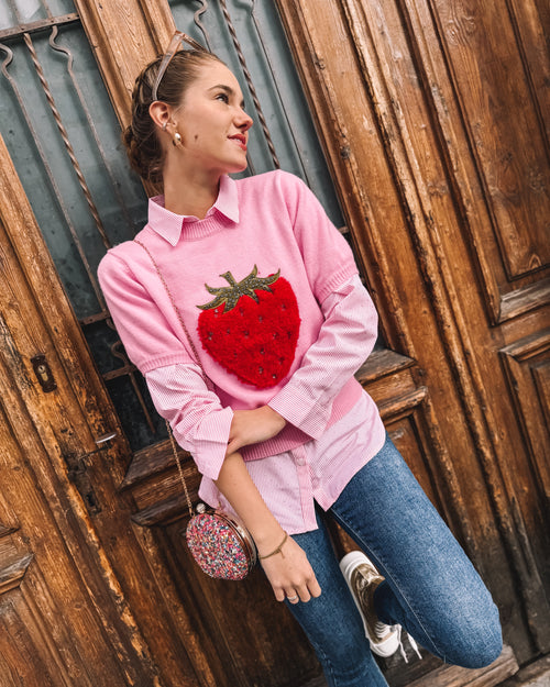 Strick-Shirt „Glimmer Berry“