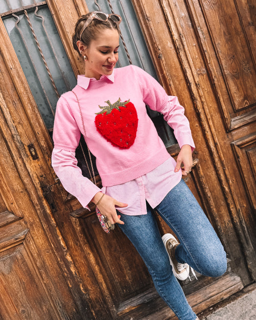 Strick-Shirt „Glimmer Berry“