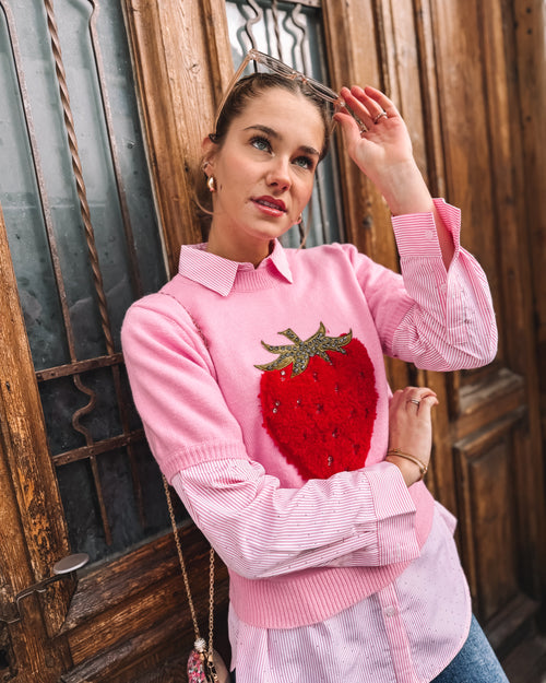 Strick-Shirt „Glimmer Berry“