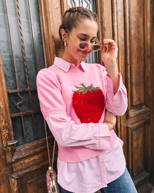 Strick-Shirt „Glimmer Berry“