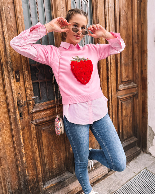 Strick-Shirt „Glimmer Berry“