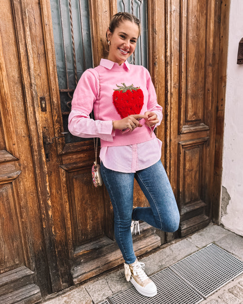 Strick-Shirt „Glimmer Berry“