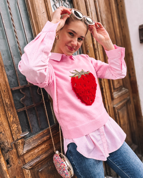 Strick-Shirt „Glimmer Berry“