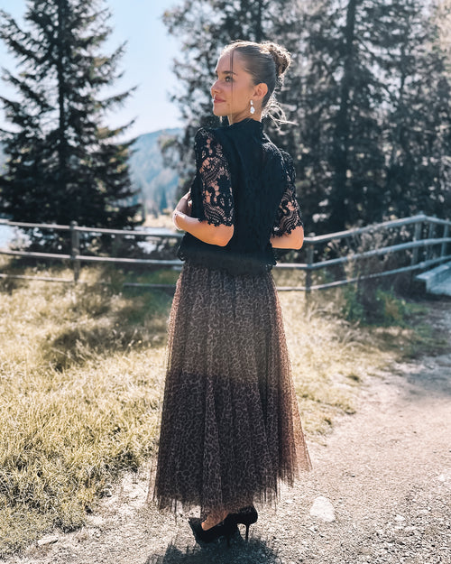 Spitzenbluse schwarz