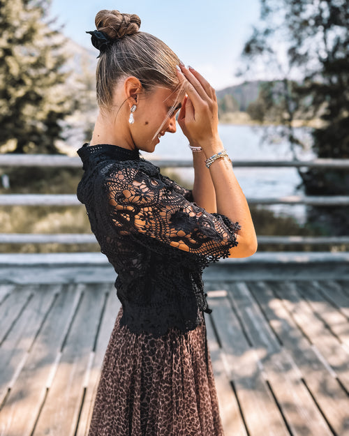 Spitzenbluse schwarz