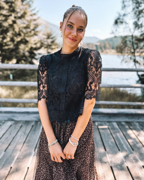Spitzenbluse schwarz