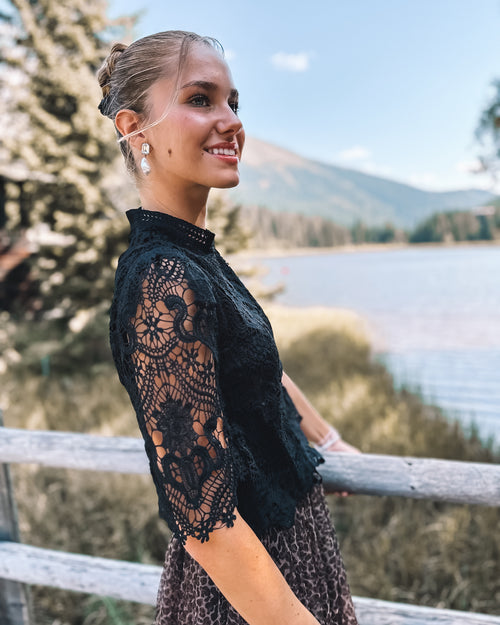 Spitzenbluse schwarz