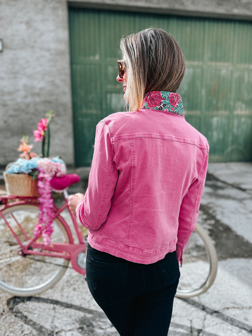 "Pink Blossom" Jeansjacke