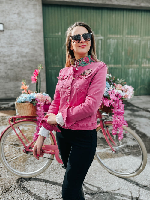 "Pink Blossom" Jeansjacke