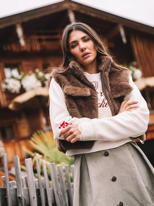 Fake Fur Weste "Cocoa Finesse"
