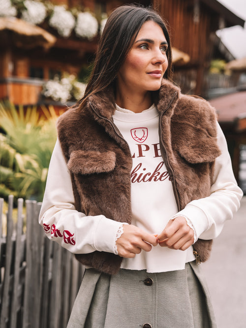 Fake Fur Weste "Cocoa Finesse"