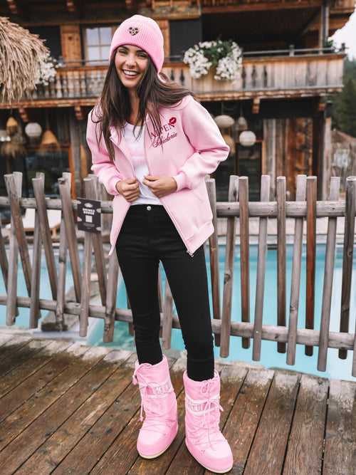 Zip Hoodie "Pink Schneehaserl Deluxe"