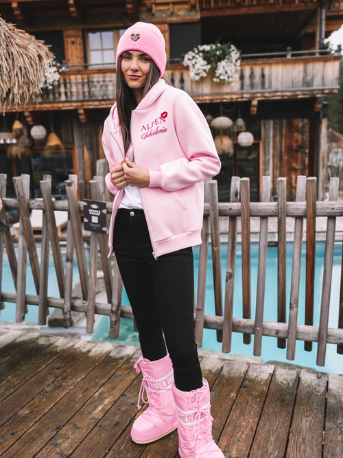Zip Hoodie "Pink Schneehaserl Deluxe"