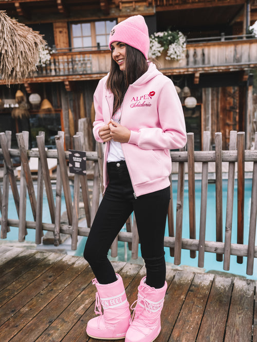 Zip Hoodie "Pink Schneehaserl Deluxe"