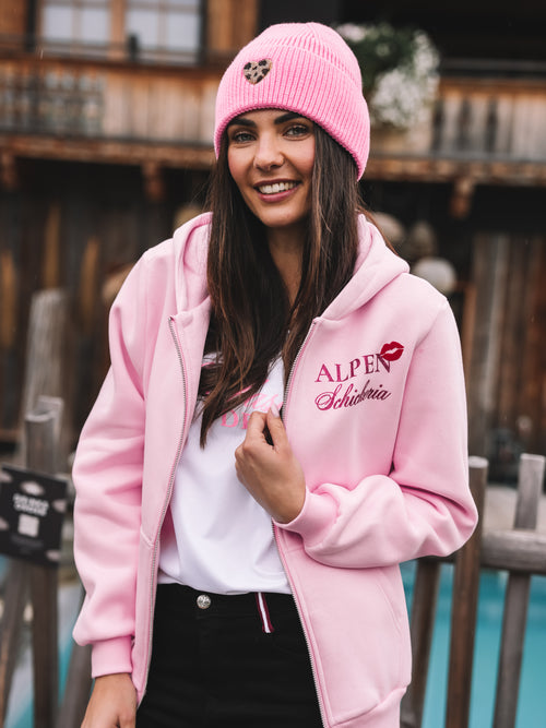 Zip Hoodie "Pink Schneehaserl Deluxe"