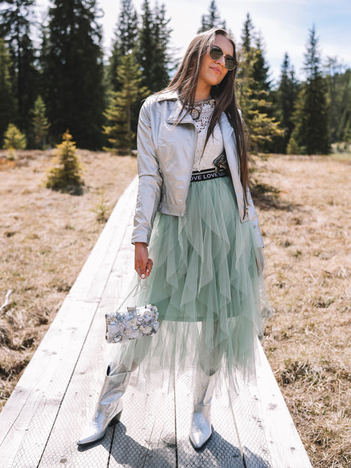 Kunstlederjacke „Silver Glow“