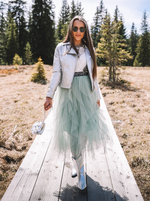Kunstlederjacke „Silver Glow“