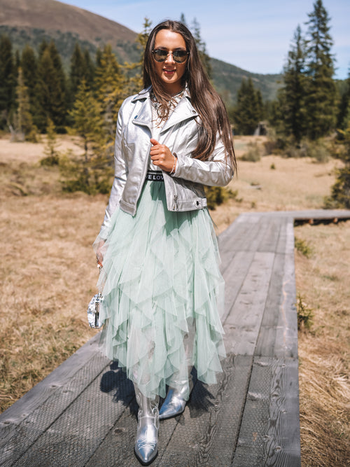 Kunstlederjacke „Silver Glow“