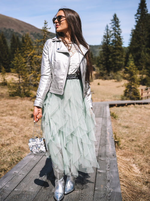 Kunstlederjacke „Silver Glow“