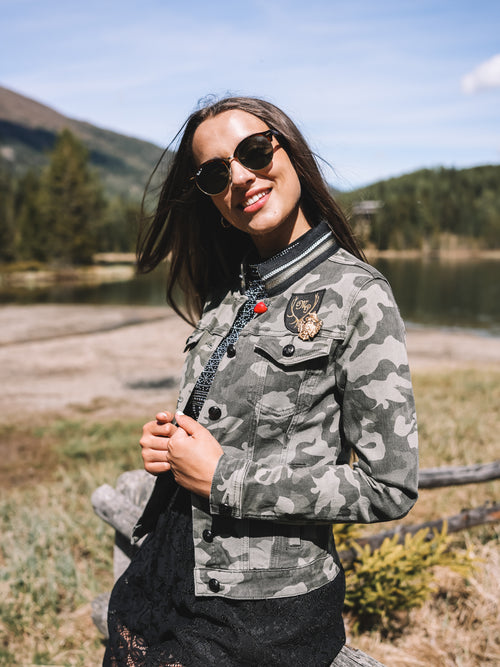Jeansjacke „Goldrebellin"
