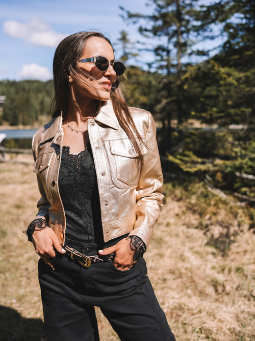 Kunstlederjacke „Sunset Gold“