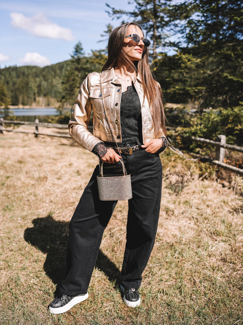 Kunstlederjacke „Sunset Gold“