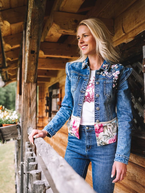Jeansjacke „Blooming Alps“