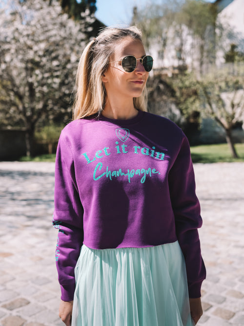 Boxy Pulli „Let it rain Champagne“