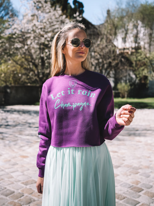 Boxy Pulli „Let it rain Champagne“