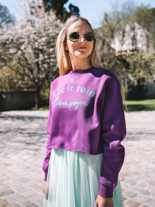 Boxy Pulli „Let it rain Champagne“