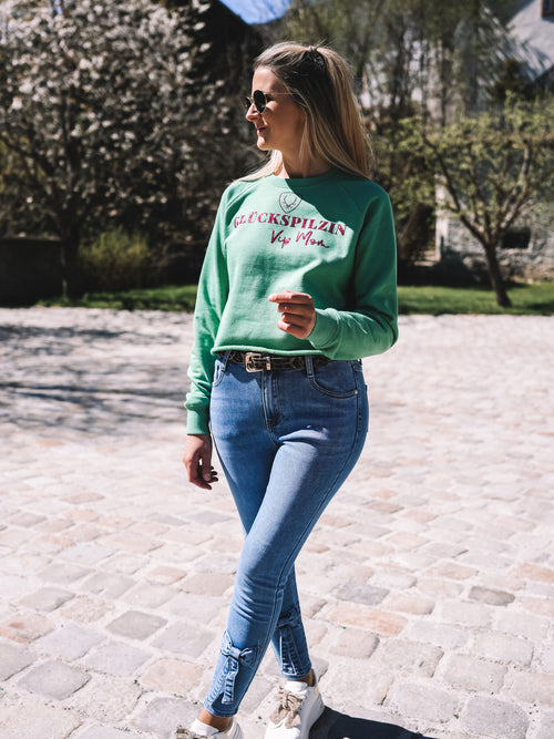 Boxy Pulli „Glückspilzin“