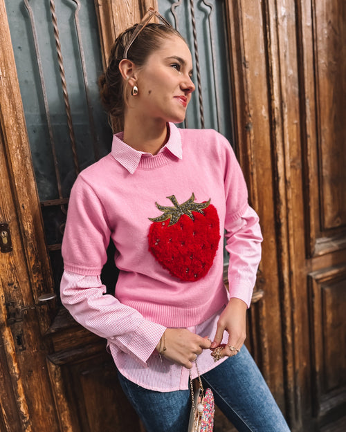 Strick-Shirt „Glimmer Berry“