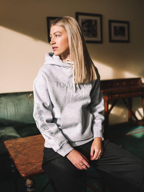Hoodie „Too Glam to Ski“