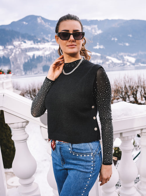 Ärmelloser Pullover "Black Presence"