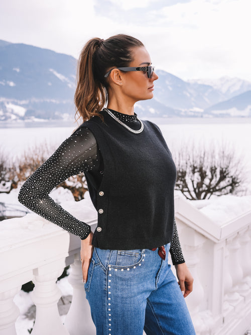 Ärmelloser Pullover "Black Presence"