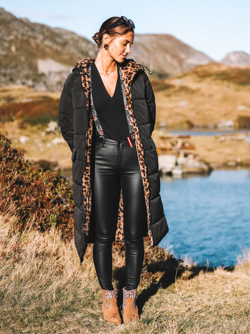 Wende-Puffermantel „Black Leo“
