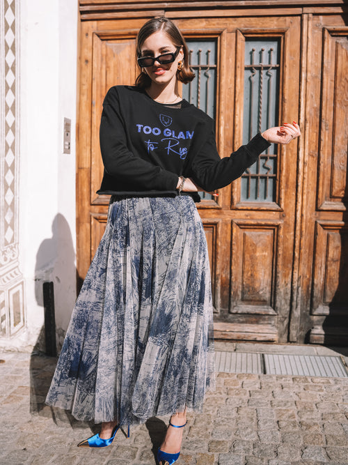 Cropped Pullover „Blue Signature“