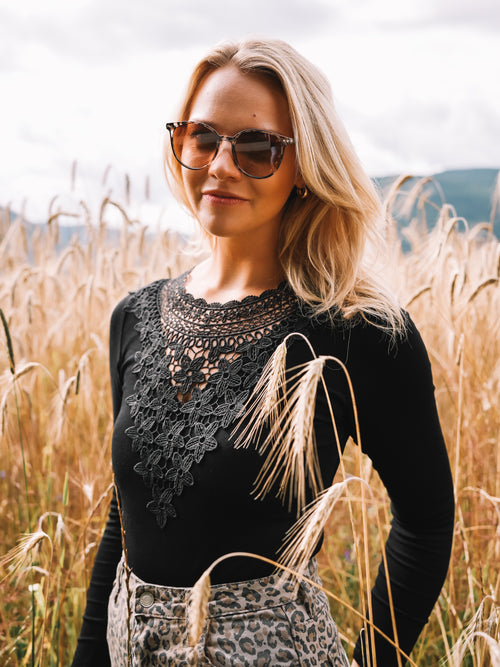 Body "Gletscherblume" schwarz