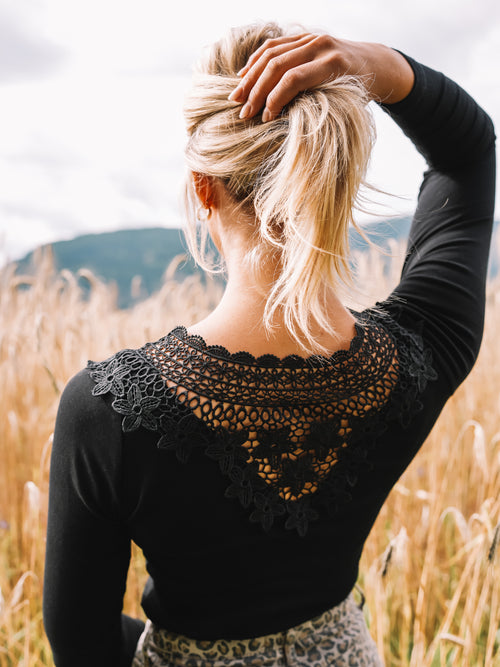 Body "Gletscherblume" schwarz