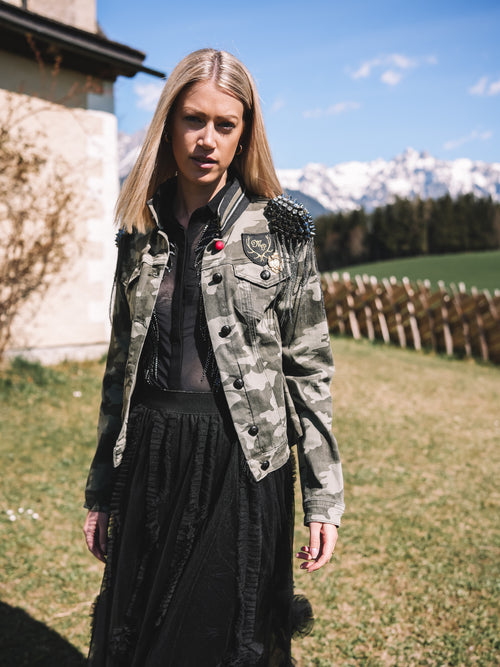 Jeansjacke „Goldrebellin" (mit Schulterklappen)