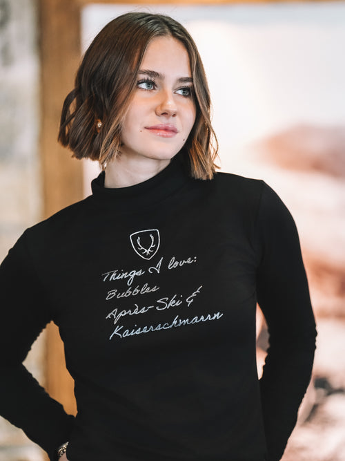 Langarm Shirt „Alpine Love List“ schwarz