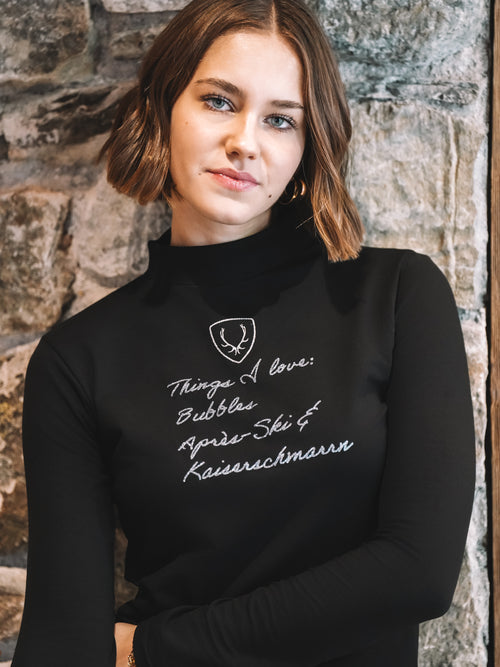 Langarm Shirt „Alpine Love List“ schwarz