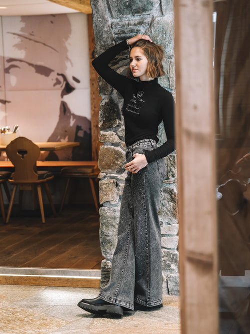 Langarm Shirt „Alpine Love List“ schwarz