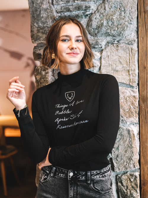 Langarm Shirt „Alpine Love List“ schwarz
