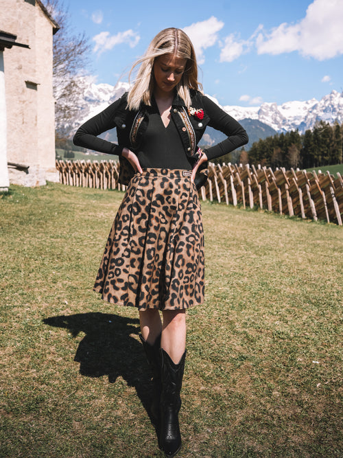 Jeansgilet „Bergleopard“
