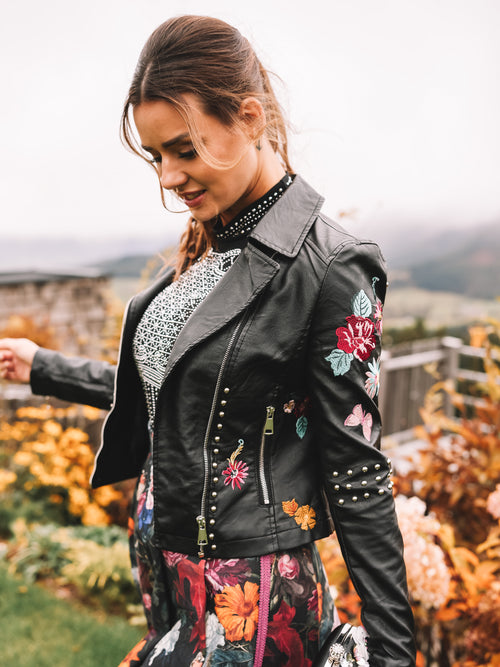 Lederjacke „Wilde Blüte“