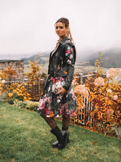 Lederjacke „Wilde Blüte“