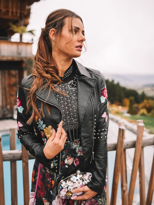 Lederjacke „Wilde Blüte“